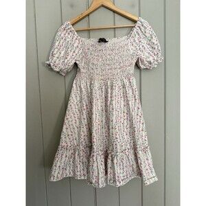 Polo Ralph Lauren Girls Dress L Large 12/14 Floral Smocked Cotton Jersey S/S